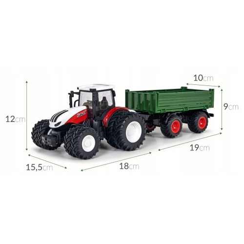 Traktor Czerwony R/C Z Zieloną Naczepą 6645B